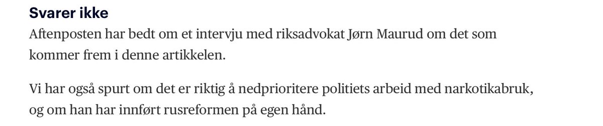 Skjønner godt at Riksadvokaten ikke gidder å stille til intervju hvis dette er forutsetningen.