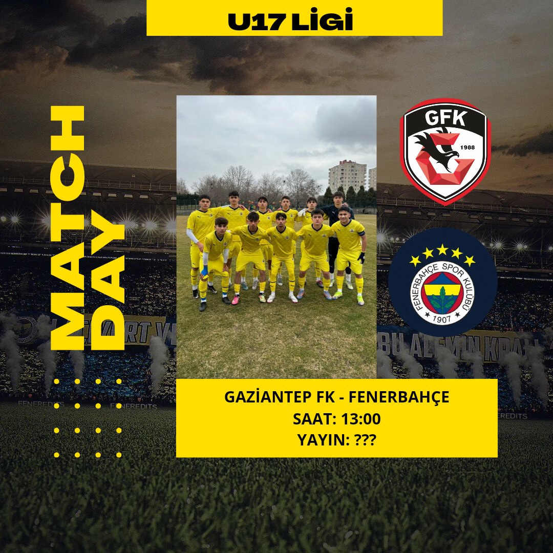 Altyapıda Bugün| 📢 U17 Ligi 🆚 Gaziantep FK 🕛 13:00 🖥 ???