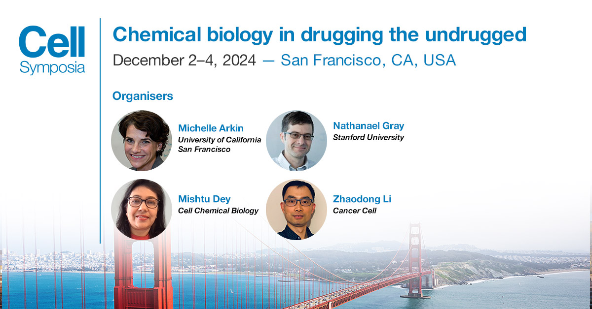 Meet the #CSChembio2024 organizers Michelle Arkin @UCSF, Nathanael Gray @Stanford, Mishtu Dey @CellChemBiol, Zhaodong Li @Cancer_Cell, December 2-4, San Francisco, USA hubs.li/Q02t6XYD0