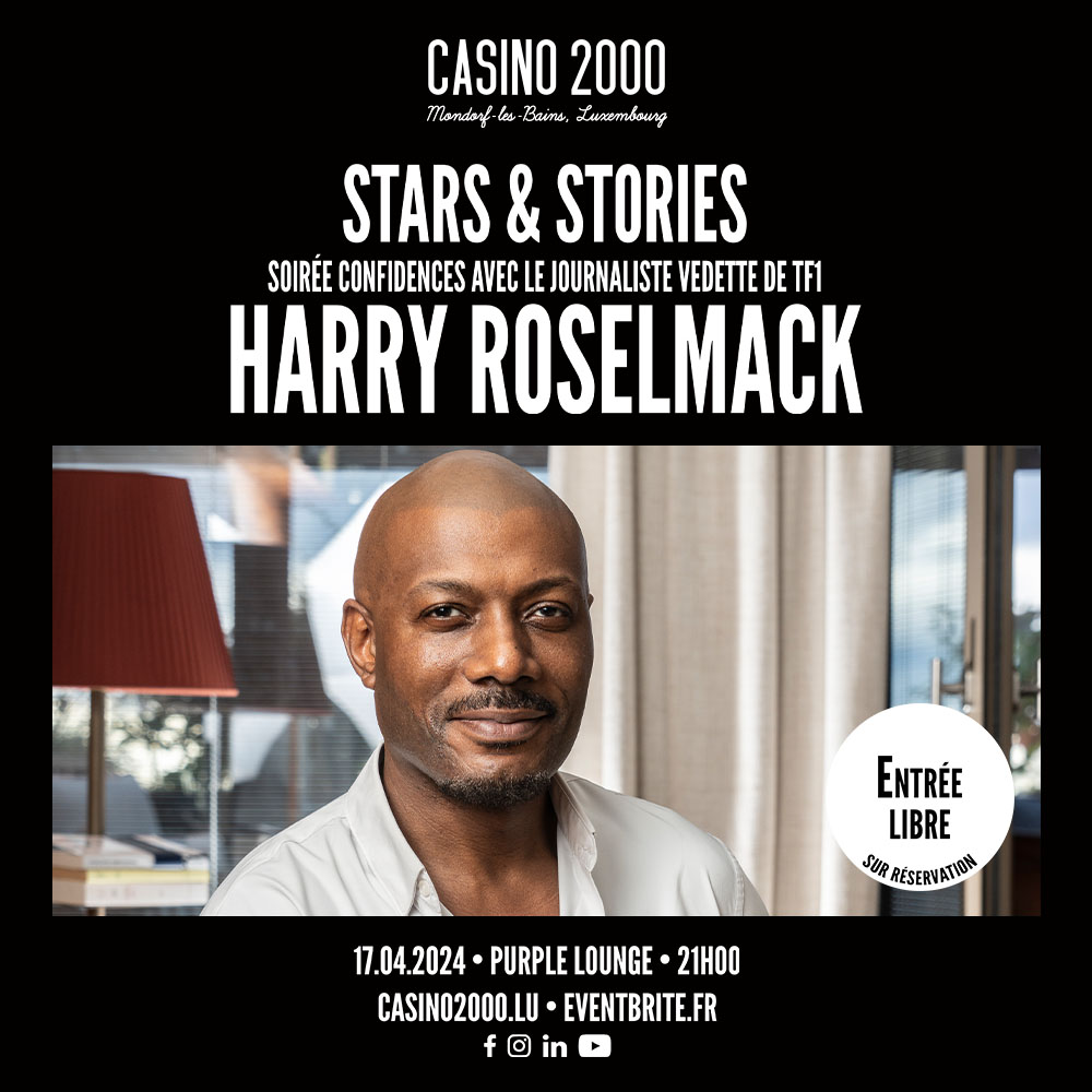 Ce soir nous accueillons @harryroselmack pour une nouvelle soirée confidences Stars & Stories ! entrée libre sur réservations casino2000.lu/fr/events/harr… après la soirée séance de dédicaces de ses livres avec @HislerMetz