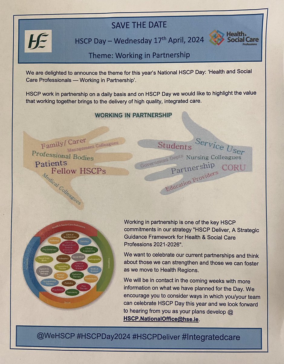 MMUH HSCPs (@materhscps) on Twitter photo Happy #HSCPDay2024 to all our HSCP colleagues around the country! 🏥 We believe in integrated care and know the power of working together for your health! Call by our stand in <a href="/MaterDublin/">Mater Hospital</a> today and say hello 👋🏼 #HSCPDeliver Happy #HSCPDay2024 to all our HSCP colleagues around the country! 🏥 We believe in integrated care and know the power of working together for your health! Call by our stand in <a href="/MaterDublin/">Mater Hospital</a> today and say hello 👋🏼 #HSCPDeliver