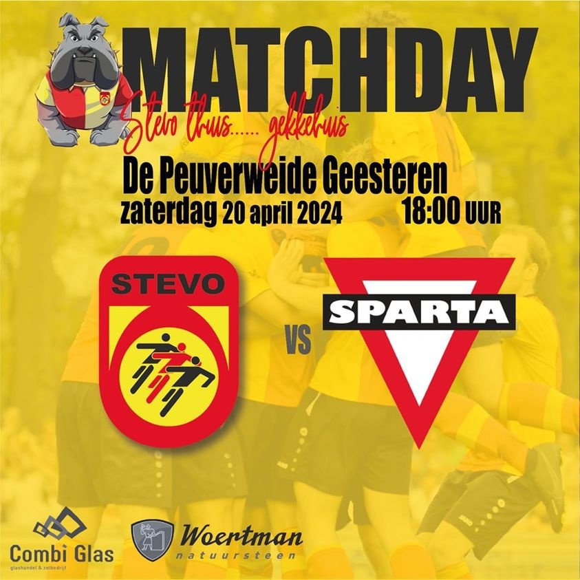 STEVO zaterdagavond thuis op de Peuverweide tegen Sparta Enschede.
Aanvang 18:00 uur.
Lees verder op:
stevo.nl/home-nieuws/dfg