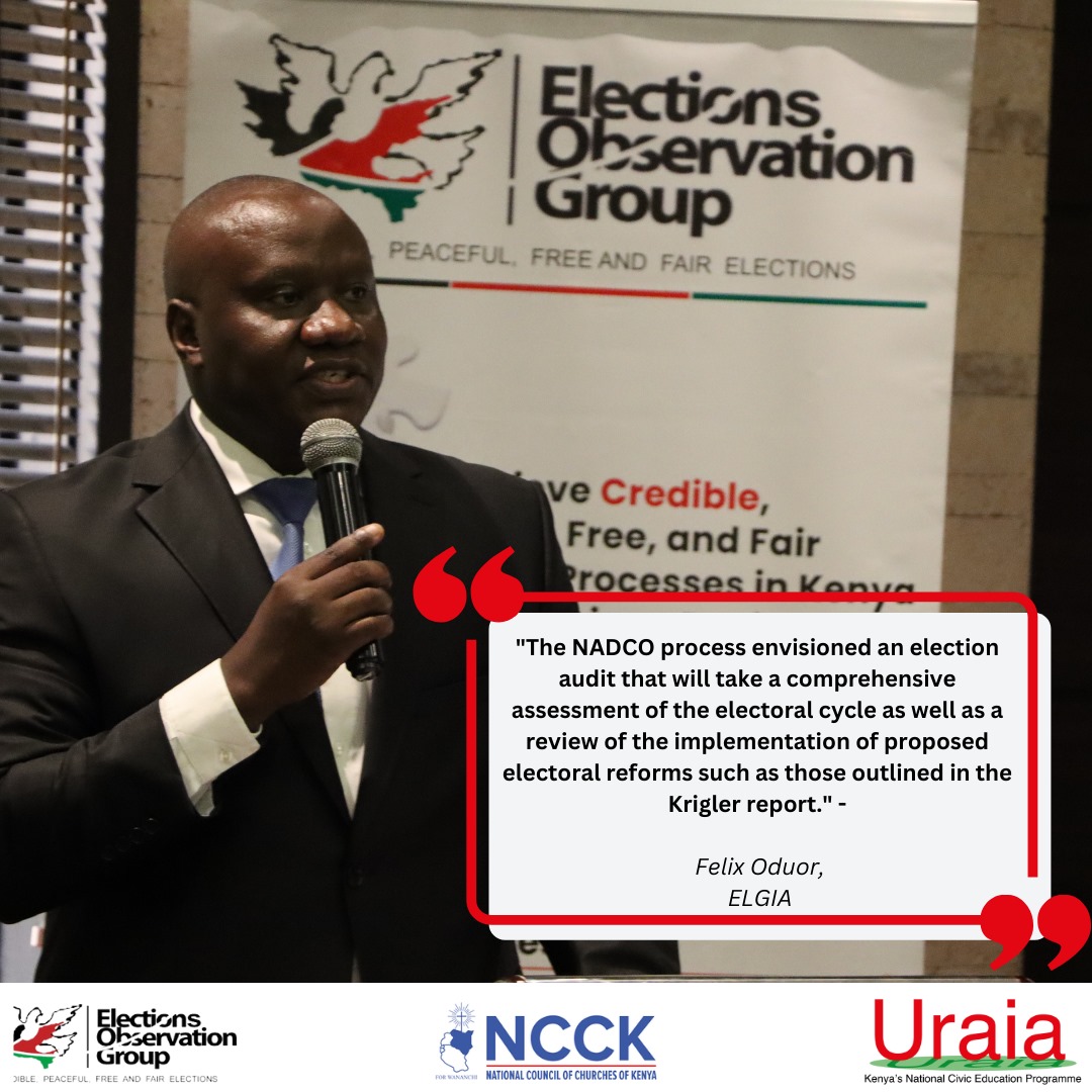 Electoral Law & Governance Institute for Africa @ELGIA_Africa ED Felix Odhiambo setting the context for the roundtable on the NADCO Bills.
#EyesonElections
#NADCOBills