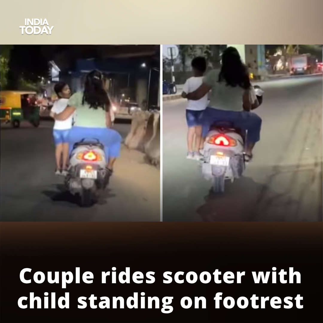 In the video, the couple can be seen riding the scooter amid Bengaluru traffic while their child was standing on the footrest beside the woman.
What are your thoughts?

Read in detail: intdy.in/mw01u3
#Bengaluru #TrafficRules #BengaluruTraffic