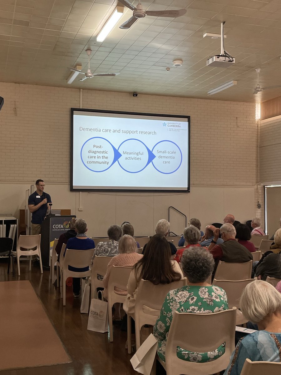 It was a pleasure to present on dementia & brain health today with @GeorgeRChelberg & @DemSupportAu There are a lot of curious and engaged people in our community, and their questions help to inform our @UCAgeing research 🧠 Thanks to @COTAAustralia for inviting us! @UniCanberra