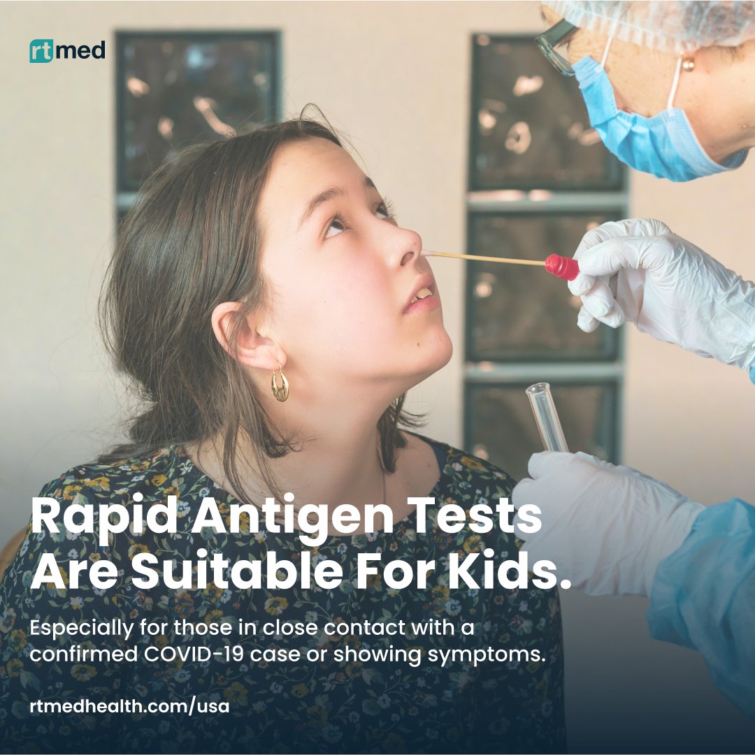 RT__Medical's tweet photo. The parents often doubt whether a Rapid Antigen test is suitable for their kids or not. Well, RT Medical assures that these tests are suitable for kids.

To know more visit: https://t.co/cjWVt7E3Hh

#RTMed #RTMedUSA #RapidAntigenTests #RapidTestForKids  #ChildrenSafety https://t.co/ItLAirt44z