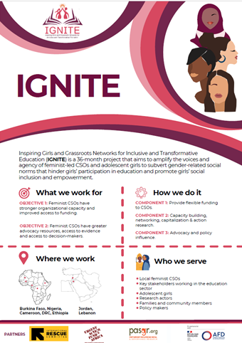 When women & girls access education, entire communities thrive & prosper. To this end, the IGNITE project is coming to Sub-Saharan Africa & the Middle East to empower adolescent girls & advance gender equality through transformative education...watch this space! #IGNITE