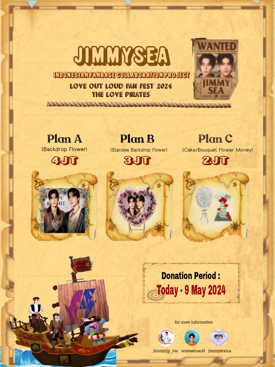 Jimmyyjp_INA's tweet photo. We are JimmySea Indonesia Fanbase  collaborate to invite all Nomnom to join in the LOL 2024 Project which will be sent to JimmySea to celebrate #LOLFanFest2024 The Love Pirates 🩵💜

📌Link Donation 
https://t.co/zeL9J85siW…

project by:
@Jimmyyjp_INA @seatawinanid @jimmyseaina https://t.co/PZMbxNe6CX