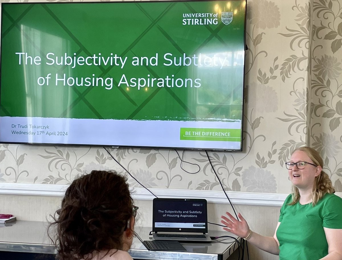 Listening to the fantastic Dr Trudi Tokarczyk @ScotHousingNet here at #hsa24 on her PhD research on housing aspirations and the importance of strong and weak ties in the social networks of younger people