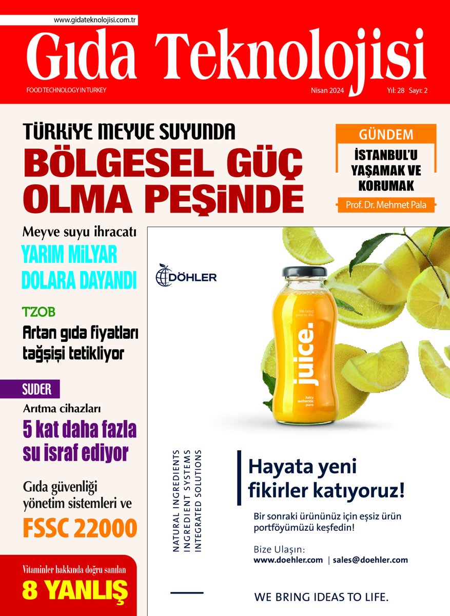 GIDA TEKNOLOJİSİ DERGİSİ MART - NİSAN SAYISI YAYINLANDI  

Mart - Nisan sayımıza aşağıdaki linkten erişebilirsiniz. Keyifli okumalar diliyoruz.

gidateknolojisi.com.tr/images/pdf/GID…