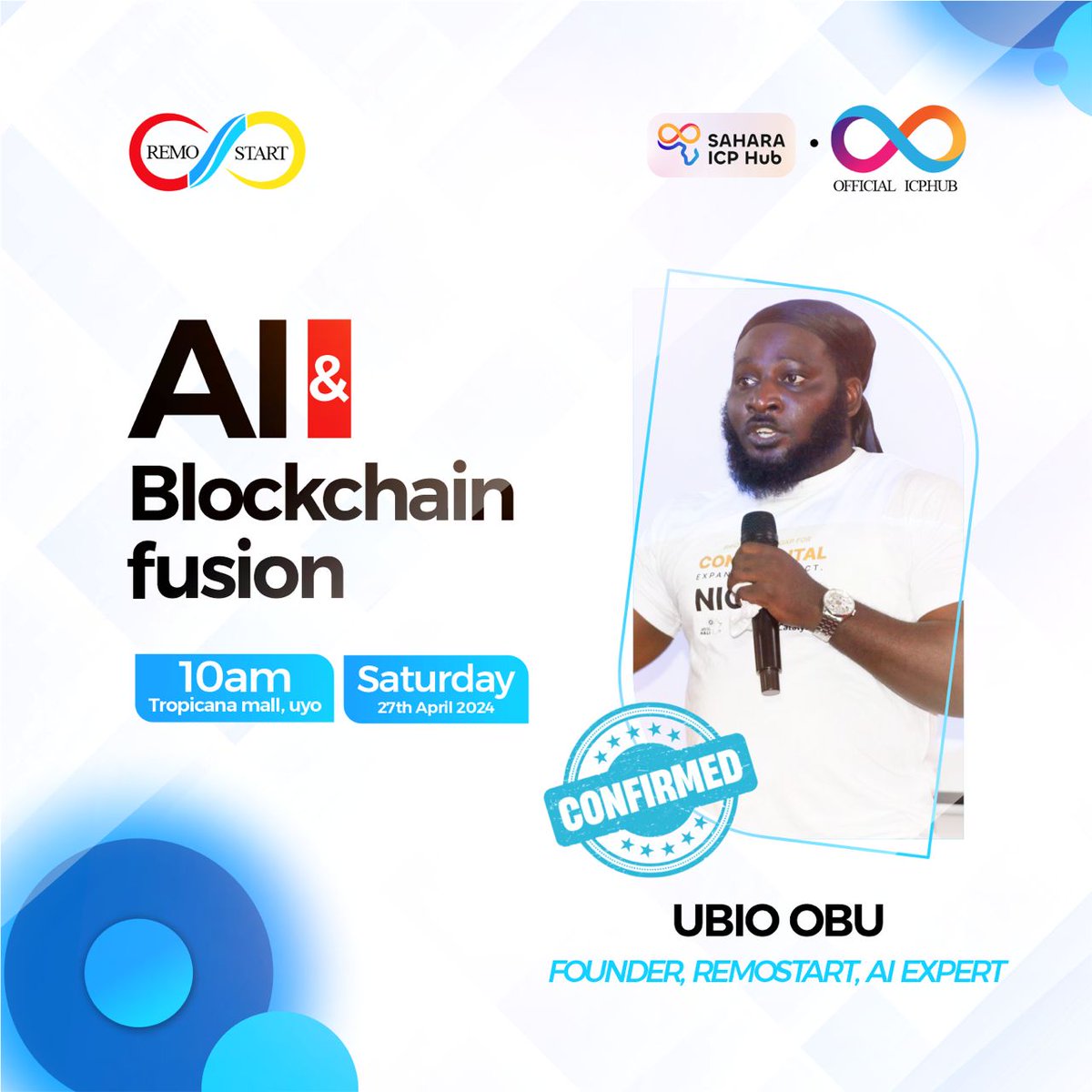 RemoStart's tweet photo. Meet the facilitators of the ICP Code-craft: Blockchain and AI, Uyo #Nigeria!
1. @UbioObu is a blockchain and AI expert and the CEO of Remostart.
#NigeriaTechCommunity #ICPSubSaharanNG #BlockchainNigeria #NigeriaTechEvent #ICPAfrica #ICPRemostart #RemostartICP #TechNetworkin https://t.co/K6V7N3j3Sc