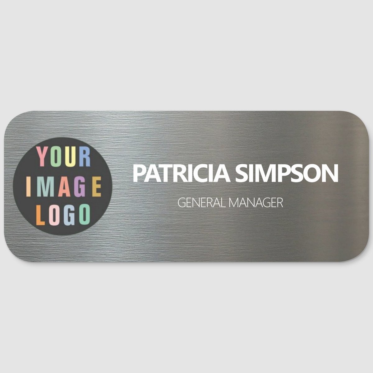 Silver Texture Name Tag zazzle.com/silver_texture… Create a Striking Impression with Brushed Silver Elegance #CompanyLogo, #Employee Name, Job Title #corporate #badge #Professional Your brand #identity with these #nametags - the perfect #corporategift for #employees #Business image