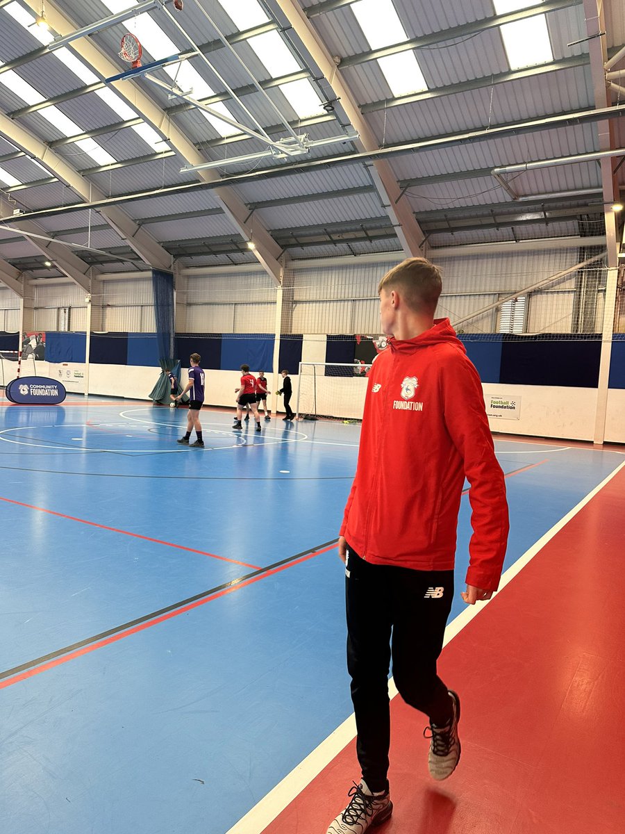 Today we’re hosting round 2 of our @premierleague Inspires Boys Futsal Tournament at @HouseofSportCDF for Year 9/10 ⚽️ A big thank you to our Further Ed students who have stepped up to ref the games! Best of luck to everyone involved! @PLCommunities