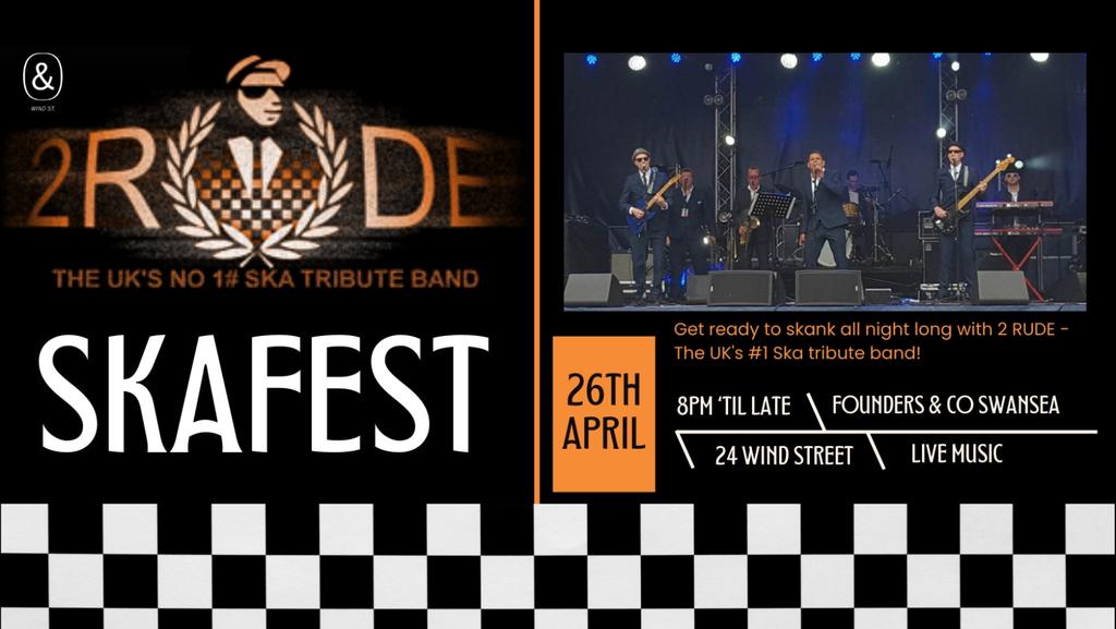 We're playing live at SKAFEST at @FoundersandCo in Swansea next Friday night! 😎 Get your tickets now! fixr.co/event/skafest-… #2Rude #Ska #TributeBand #CoverBand #2Tone #LiveMusic #FoundersAndCo #Swansea #Wales