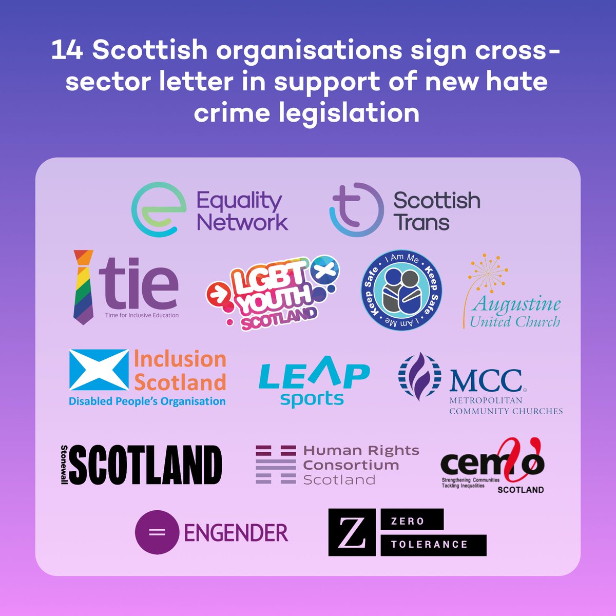 Today we have sent a letter signed by 14 Scottish Organisations to @Siobhianayr and @EmmaRoddickSNP, welcoming the implementation of the the Hate Crime and Public Order (Scotland) Act 2021. You can read the full letter here: equality-network.org/14-scottish-or…