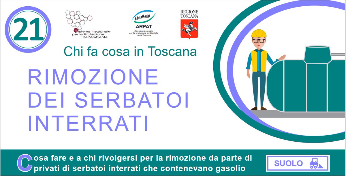 Con gli opuscoli #Chifacosa ARPAT mira a supportare le persone nella soluzione di problematiche ambientali. 📌 cosa si intende per serbatoio interrato? 📌quando va rimosso? Leggi l'opuscolo arpat.toscana.it/documentazione… #rifiuti #suolo #bonifiche #ambiente