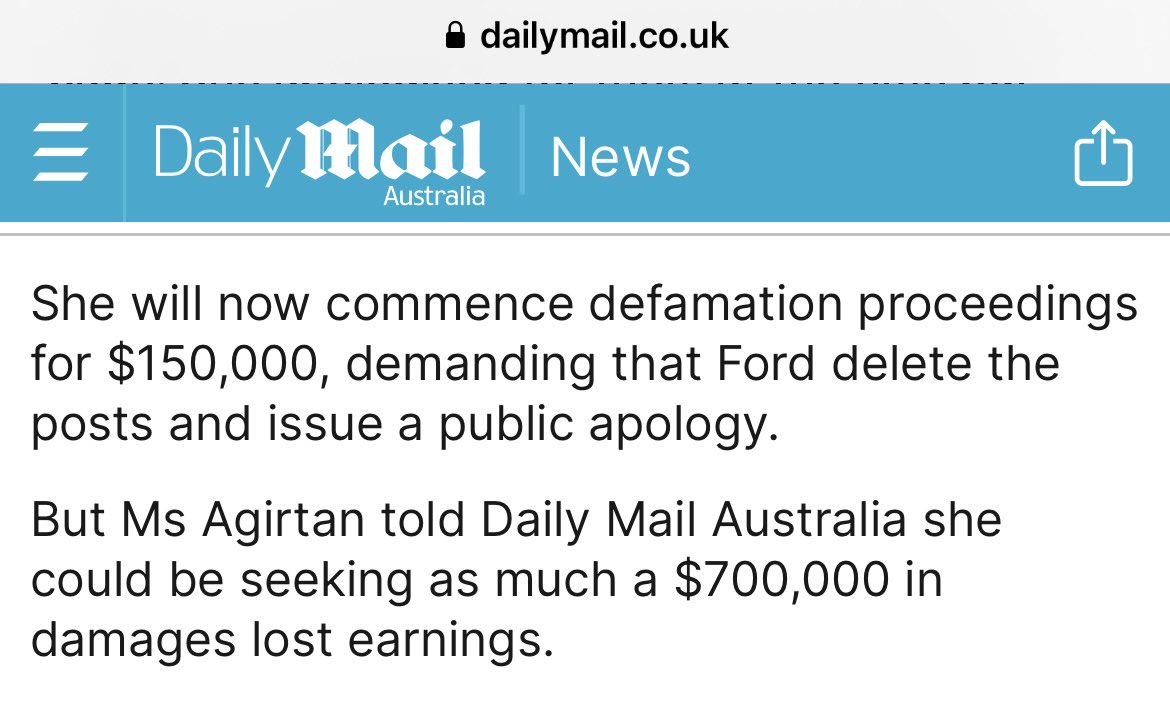 Jane agirtan now wants $700,000 from Clementine Ford😂😂😂😂
I’ll bet any money she doesn’t get a cent