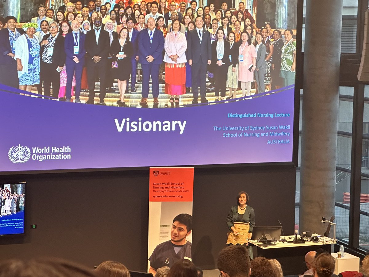 Tonight’s @Sydney_Uni 2024 Distinguished Nursing Lecture Series featuring #sydneynursingschool graduate, Dr Amelia Latu Afuhaamango Tuipulotu @WHO Chief Nursing Officer who is exploring the topic of visionary education & research.

@syd_health @ProfBrendan