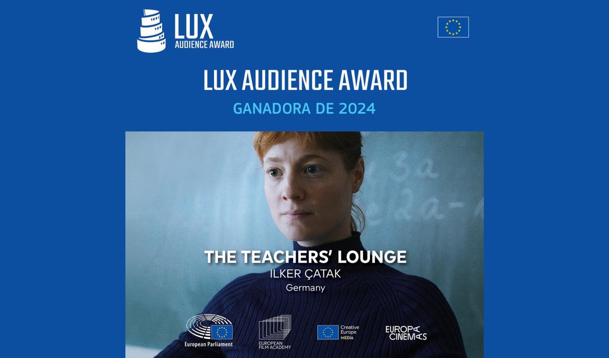 LUX Audience Award 2024: El filme THE TEACHERS' LOUNGE (SALA DE PROFESORES) de Ilker Çatak (Alemania) con apoyo #MEDIA 🇪🇺 de distribución (Films on the move) es el vencedor de este año. Más info > tuit.es/kee1w @luxaward #TheTeachersLounge #SalaDeProfesores