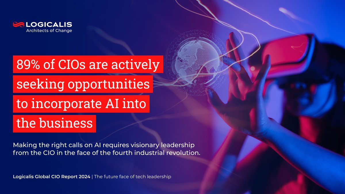 In our latest Global CIO Report - just published - see why 89% of tech leaders are actively seeking opportunities to incorporate AI into their businesses: hubs.la/Q02sGbVv0

#ArchitectsofChange  #CIOReport    #4IR