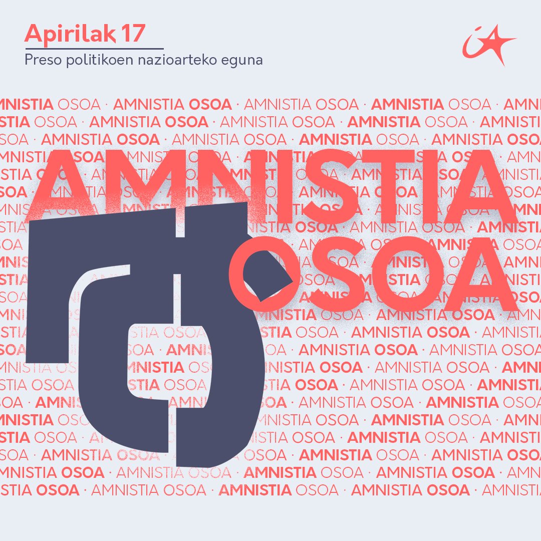 Apirilak 17 | Preso politikoen nazioarteko eguna.

Gaurkoan gogora ekarri nahi ditugu Euskal Herrian zein mundu osoan zehar giltzapetuta dauden preso politiko eta iheslariak. 

Militantzia politikoaren defentsan, haien guztien amnistia aldarrikatzen dugu.

#AmnistiaOsoa
