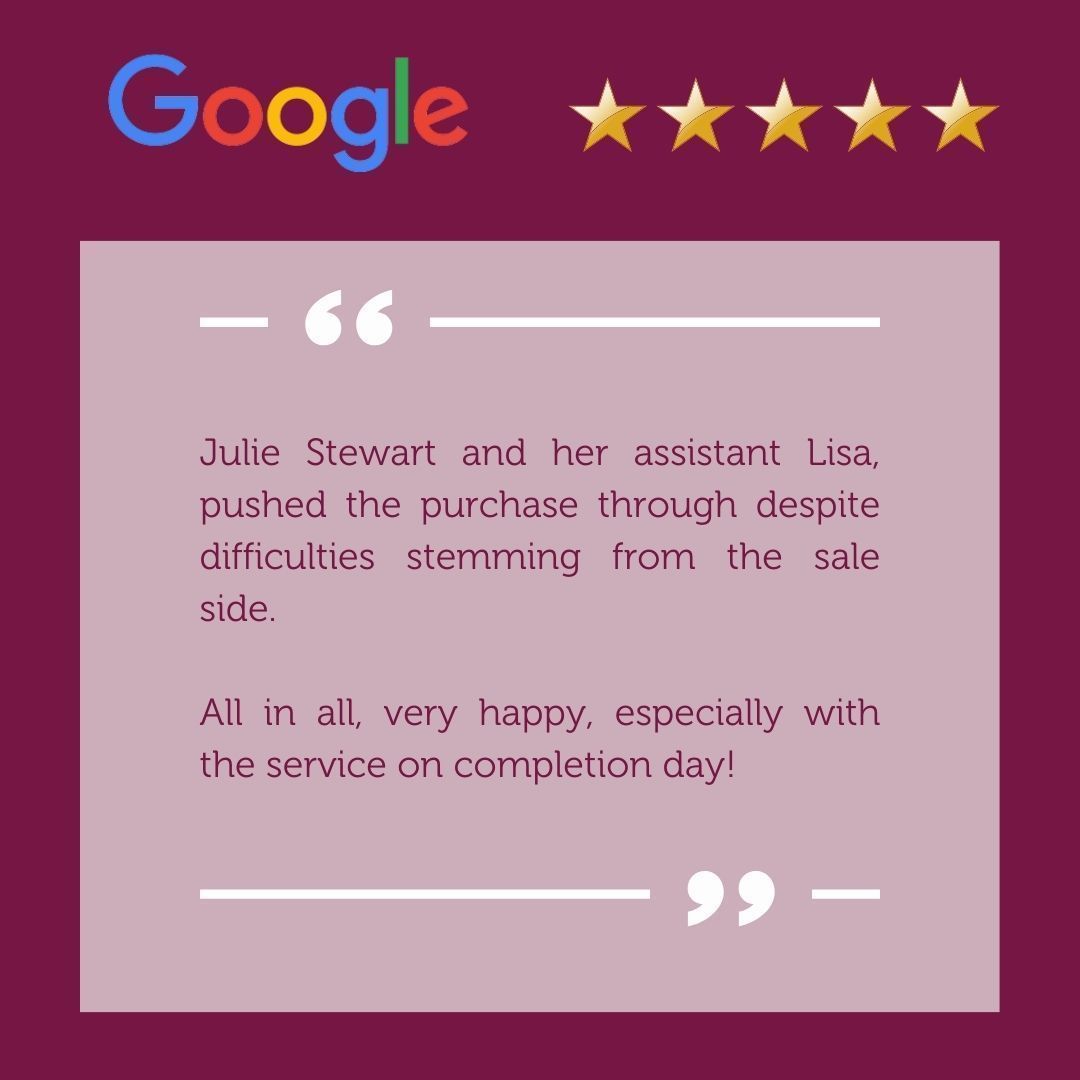 Amazing #googlereview for Julie Stewart and her #Conveyancing team this week.
If you are looking for a #conveyancer in the #Swadlincote area contact us on 0800 011 6666 buff.ly/2OXirUX