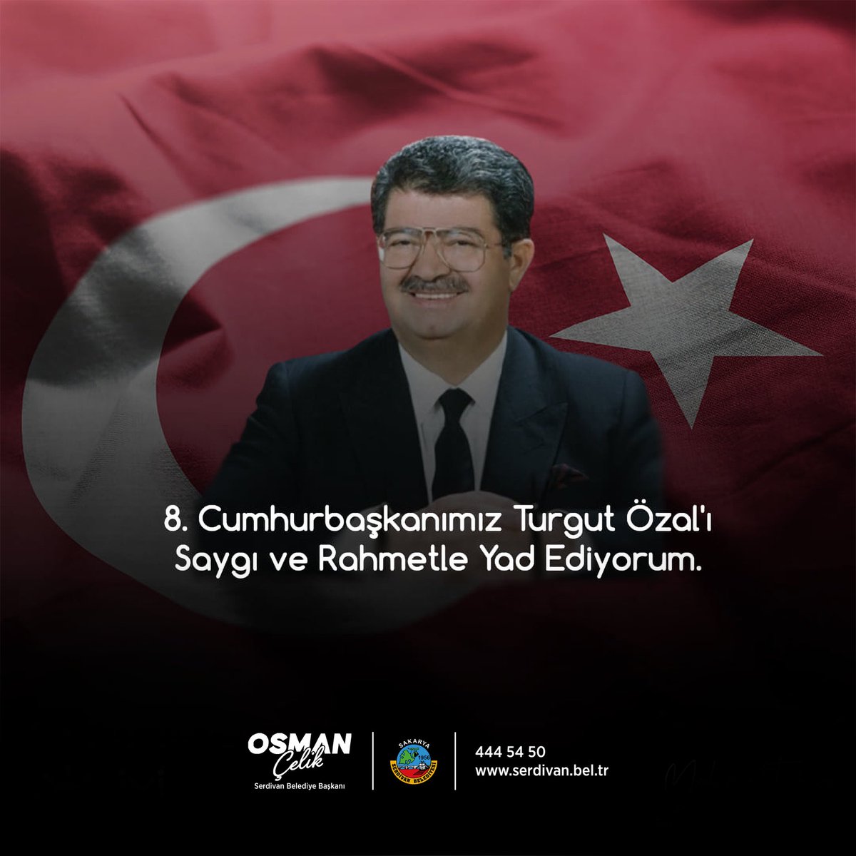 21. Yüzyılın Türkiye yüzyılı olacağı vizyonunu ortaya koyan, 8. Cumhurbaşkanımız, büyük devlet adamı merhum Turgut Özal’ı vefatının sene-i devriyesinde saygı ve rahmetle yâd ediyorum. Ruhu şâd, mekânı cennet olsun.