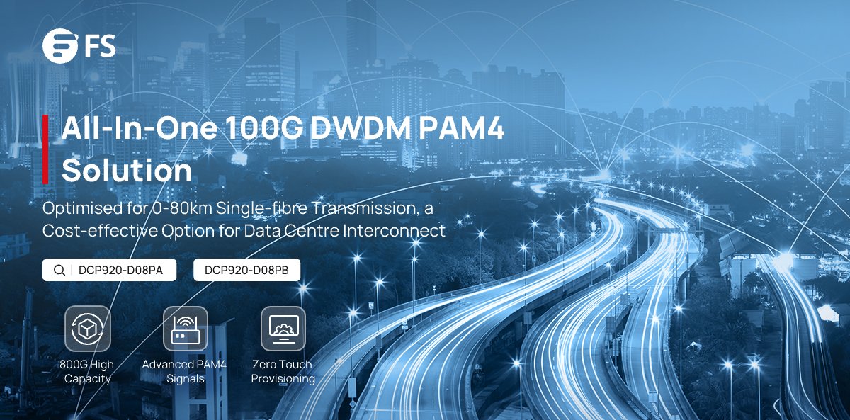 Looking for an affordable 100G #DataCenter Interconnect Solution? Cheque FS 100G DWDM PAM4 solution! Integrated with DWDM PAM4 modules, EDFAs, DCMs, VOAs, R/B, you can simply plug in 100G SR4/LR4/IR4 modules. bit.ly/3JdB9oC

#FSsolution #Tech #Networking