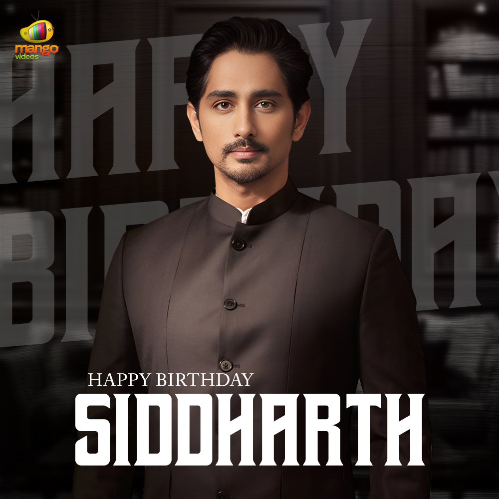 Join us in Wishing the Young & Talented Actor #Siddharth a very Happy Birthday 🎂🎉🎉 Wishing you a Blockbuster success with #Indian2 & all your upcoming projects 💫 #HappyBirthdaySiddharth #HBDSiddharth #Tollywood #MangoVideos