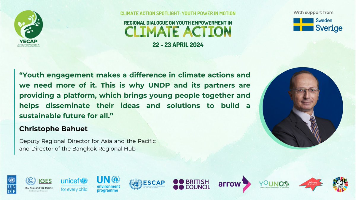 Today's #YECAPRegionalDialogue2024 is a stepping stone towards meaningful change. We need to ensure whole-of-society engagement for lasting inclusivity where young people’s contributions are valued. @C_Bahuet @YECAP_AP