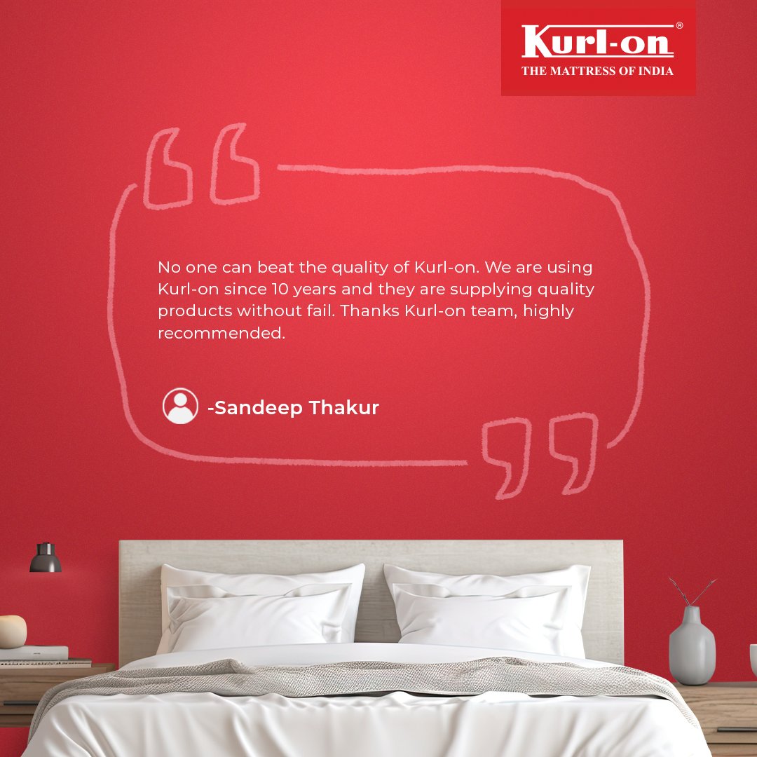 A huge thank you to Sandeep Thakur for sharing your wonderful feedback! We're thrilled to hear about your ten years of satisfaction with Kurl-on. Your recommendation means the world to us!

#Kurlon #Mattress #Testimonials #KomfortChronicles