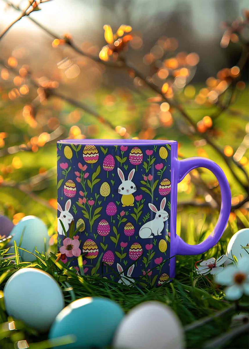 #Easter #patterndesign with #colorful #bunnies, #flowers and #eggs #easterpattern #easterpatterns #easterdesign #easterdeigns #easterbunny #easterbunnies #colorfuleggs #colorfulflowers #bunniesandeggs #eastercelebration #coffeemug #coffeemugs #coffee #coffeemugsforsale #mug #mugs