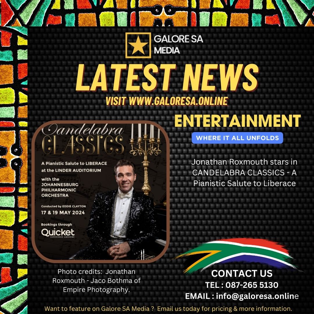 Jonathan Roxmouth stars in CANDELABRA CLASSICS - A Pianistic Salute to Liberace The Johannesburg Philharmonic Orchestra presents CANDELABRA CLASSICS Featuring Jonathan Roxmouth. Conducted by Eddie Clayton 2 shows only! Friday 17 May at 19h30 / Sunday 19 May at 15h00 Linder…