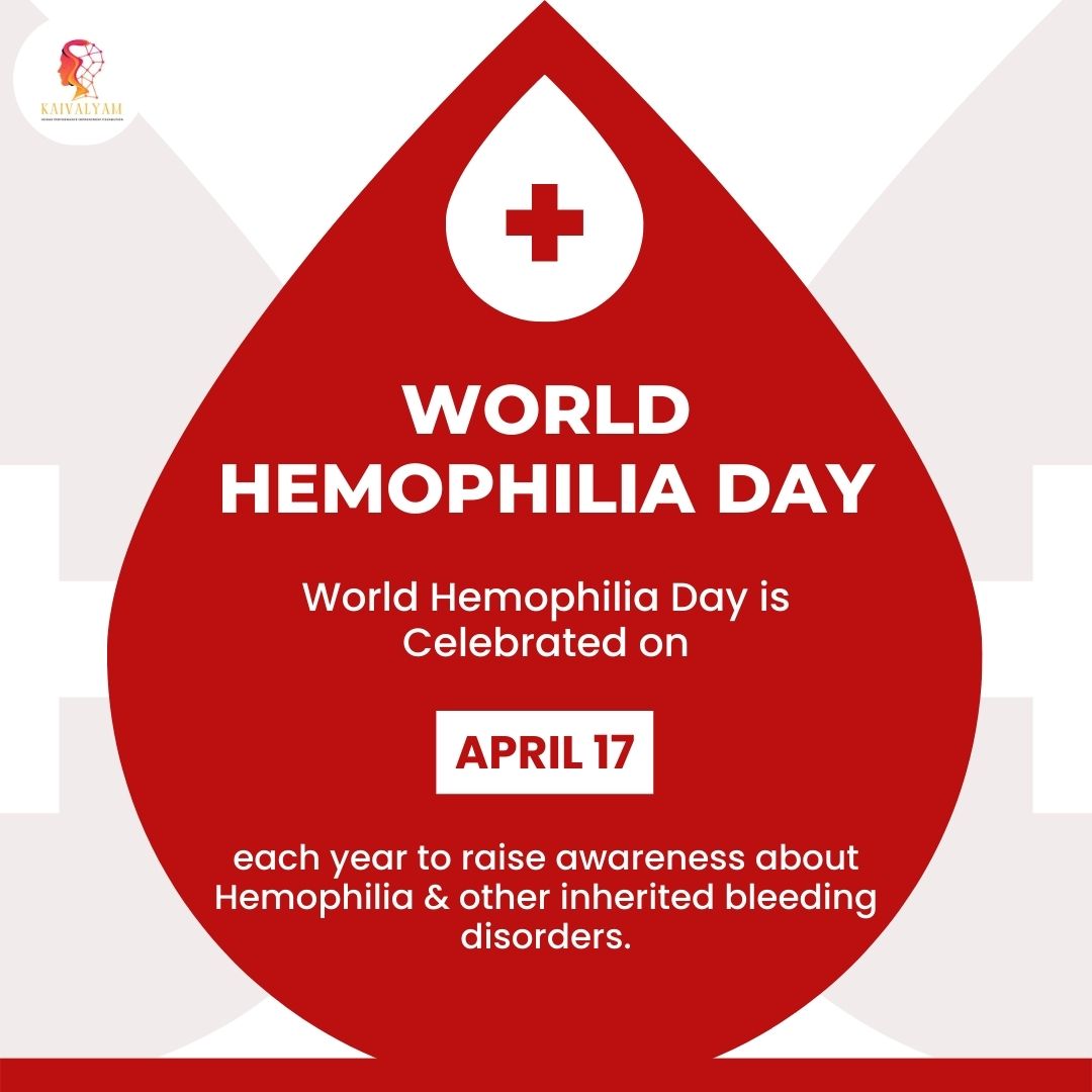 WORLD HEMOPHILIA DAY IS CELEBRATED ON APRIL 17 EACH YEAR TO RAISE AWARENESS ABOUT HEMOPHILIA AND OTHER INHERITED BLEEDING DISORDERS.
#hemophilia #worldhemophiliaday #kaivalyamFoundation