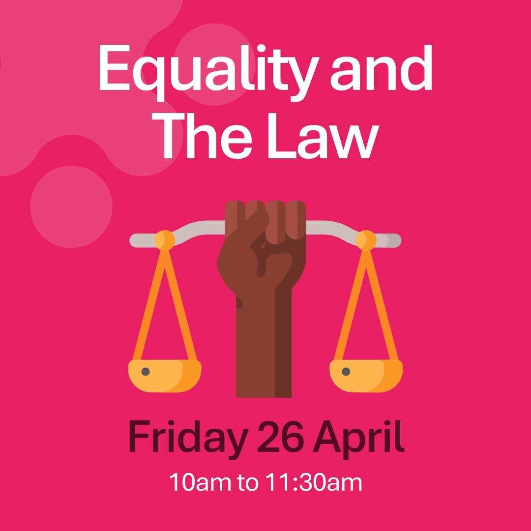 ⚖️ Another new skills session from our new Training Calendar to bring you next week - Equality and the Law

ℹ️ This online training will help you to understand your responsibilities under equality legislation

🗓 Friday 26 April, 10-11:30am

📝 Register: actiontogether.org.uk/civicrm/event/…