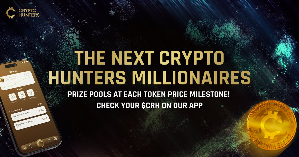 crhgame's tweet photo. ⚡️The Next Crypto Hunters Millionaires rewards our community members 

As the $CRH token price reaches $1, $2, and $3, a prize pool of 3 million tokens unlocks for each stage

Multiple Winning opportunities! 

Remember you can now hold your $CRH in our app

Learn More: https://t.co/GDpTDKWJW4 

#crypto #web3 #jointhehunt #btc"