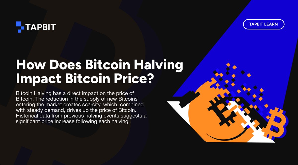 Tapbitglobal's tweet photo. 🪙How Does Bitcoin Halving Impact Bitcoin Price?⬇️
Stay tuned #TapbitLearn for more valuable updates. 🚀
#BTCHalvingCountdown #Tapbit #BitcoinHalving https://t.co/o9DGYHAWck