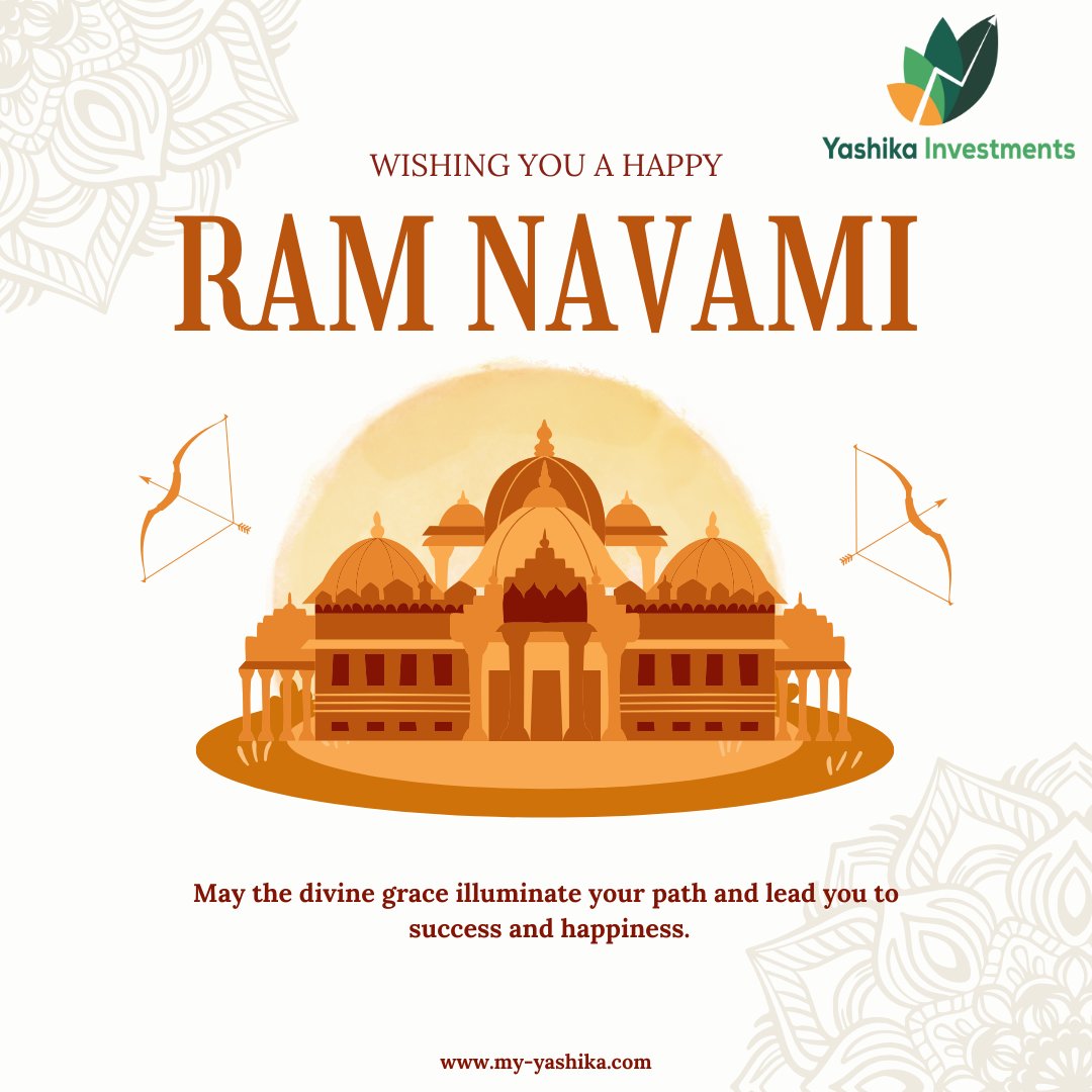 Wishing you and your family a very #HappyRamnavami. May this day bring joy and harmony to your home.

#YashikaInvestments #Ramnavami2024 #JaiShriRam #Ayodhya #Investments #FinancialFreedom #Finance #Moneymatters #FinancialManagement #Wealth #RiskManagement