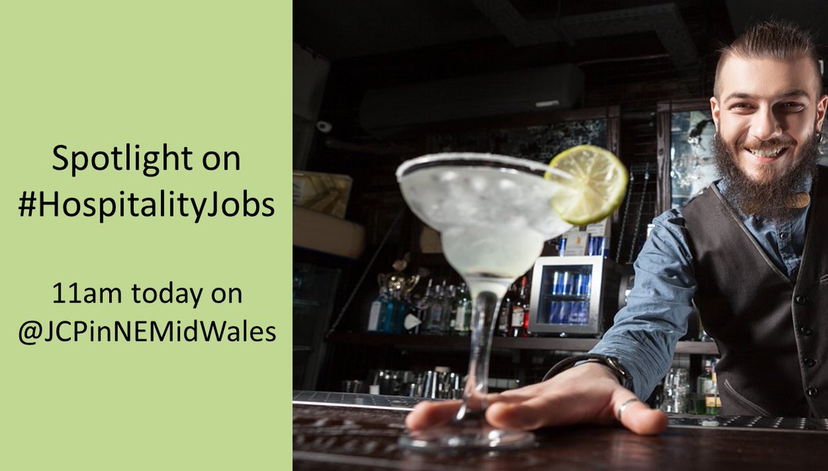 Looking for work in #Hospitality?

Remember to join our Spotlight on #HospitalityJobs today at 11am on @JCPinNEMidWales 

#DenbighshireJobs #FlintshireJobs #PowysJobs #WrexhamJobs