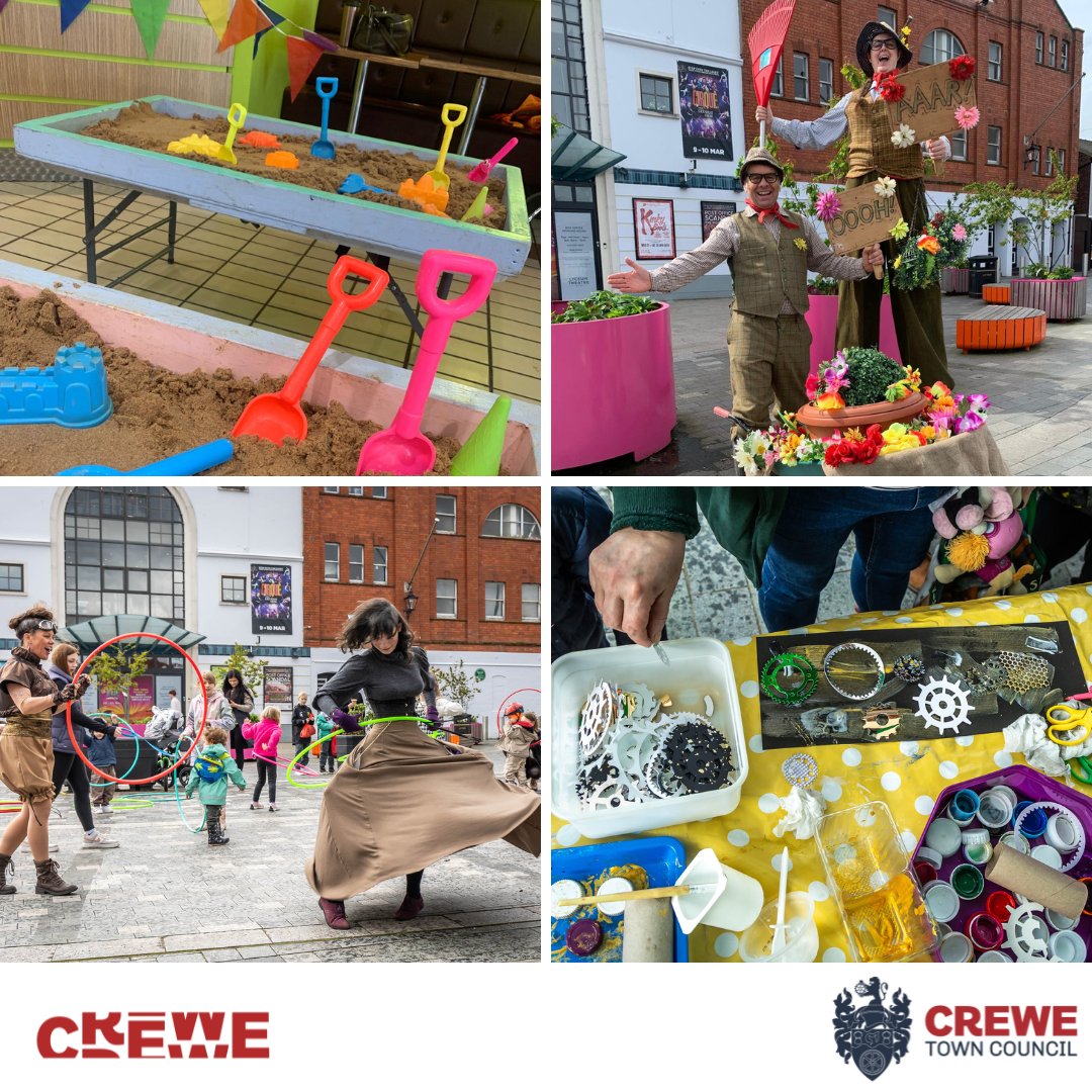 Operation Spring has sprung! Thanks to everyone who came along to Crewe’s FREE-to-access school holiday activity programme. We took part in Easter trails & crafts, made Sand Sculptures and played along with walkabout performers! #Crewe