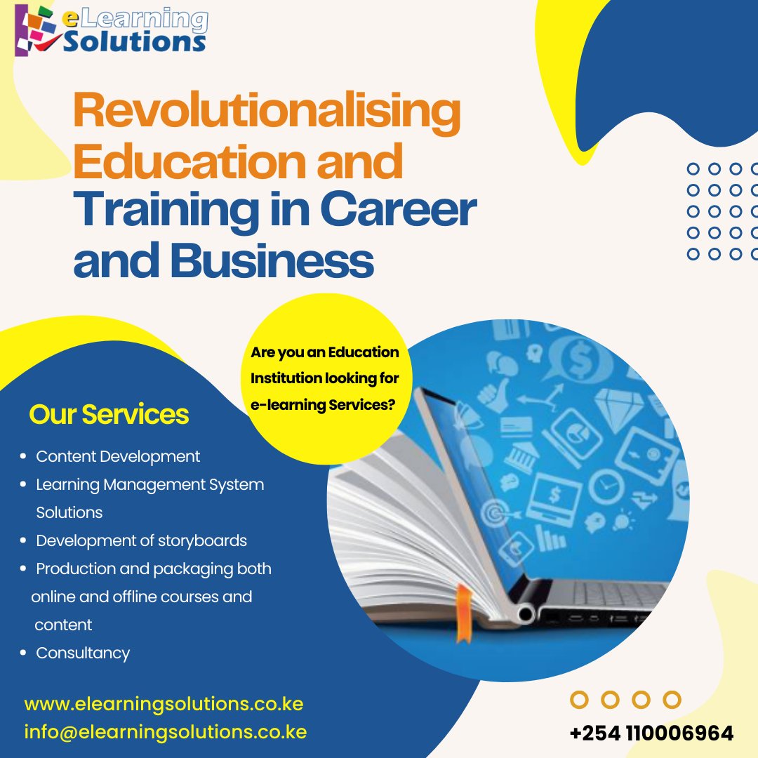 Discover our engaging online and offline courses designed to captivate learners on multiple levels. Explore our services at elearningsolutions.co.ke or contact us at info@elearningsolutions.co.ke, Tel 0110006964. #eLearning #DigitalLearning #HigherEducation #edtech #consultancy