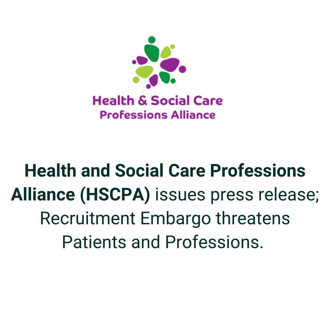 The Health and Social Care Professions Alliance has issued a press release to highlight concerns in relation to the current HSE Recruitment Embargo. Read the full statement here: iaslt.ie/advocacy/recru… @SimonHarrisTD @DonnellyStephen @BernardGloster