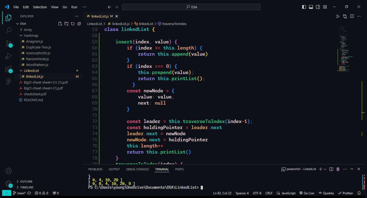 Today, on my journey to implementing a linked list, I learned about the insert() method. I found it to be the most challenging and intricate method to implement, but I'm happy to say I was able to understand it!
 #linkedlist #DSA #algorithm #datastructures #programming #leetcode