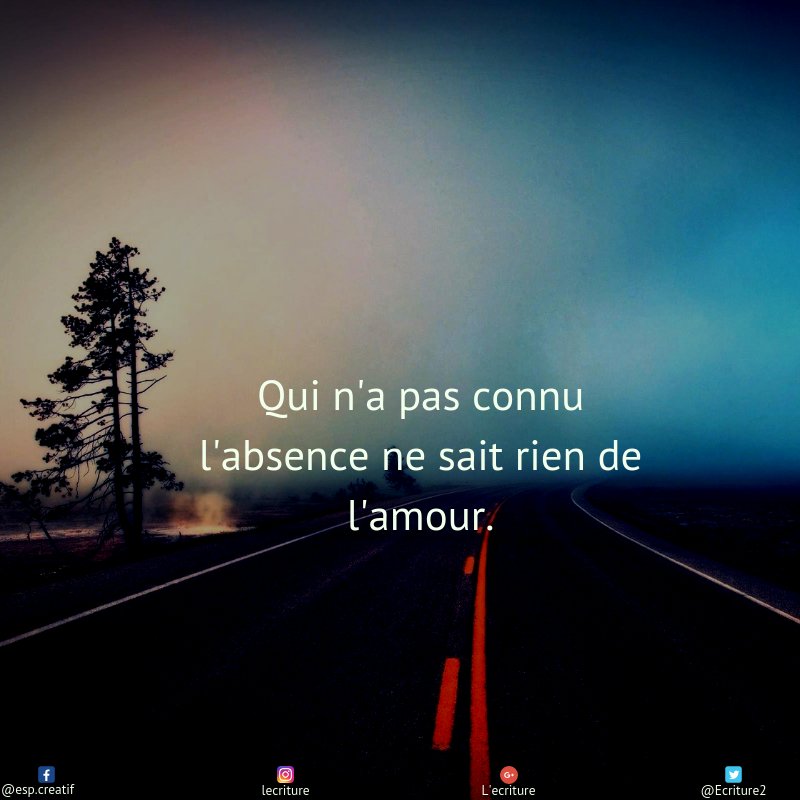 L'absence n'est elle pas pour qui aime, la plus fidèle, la plus certaine la plus efficace des présences.
MarcelProust