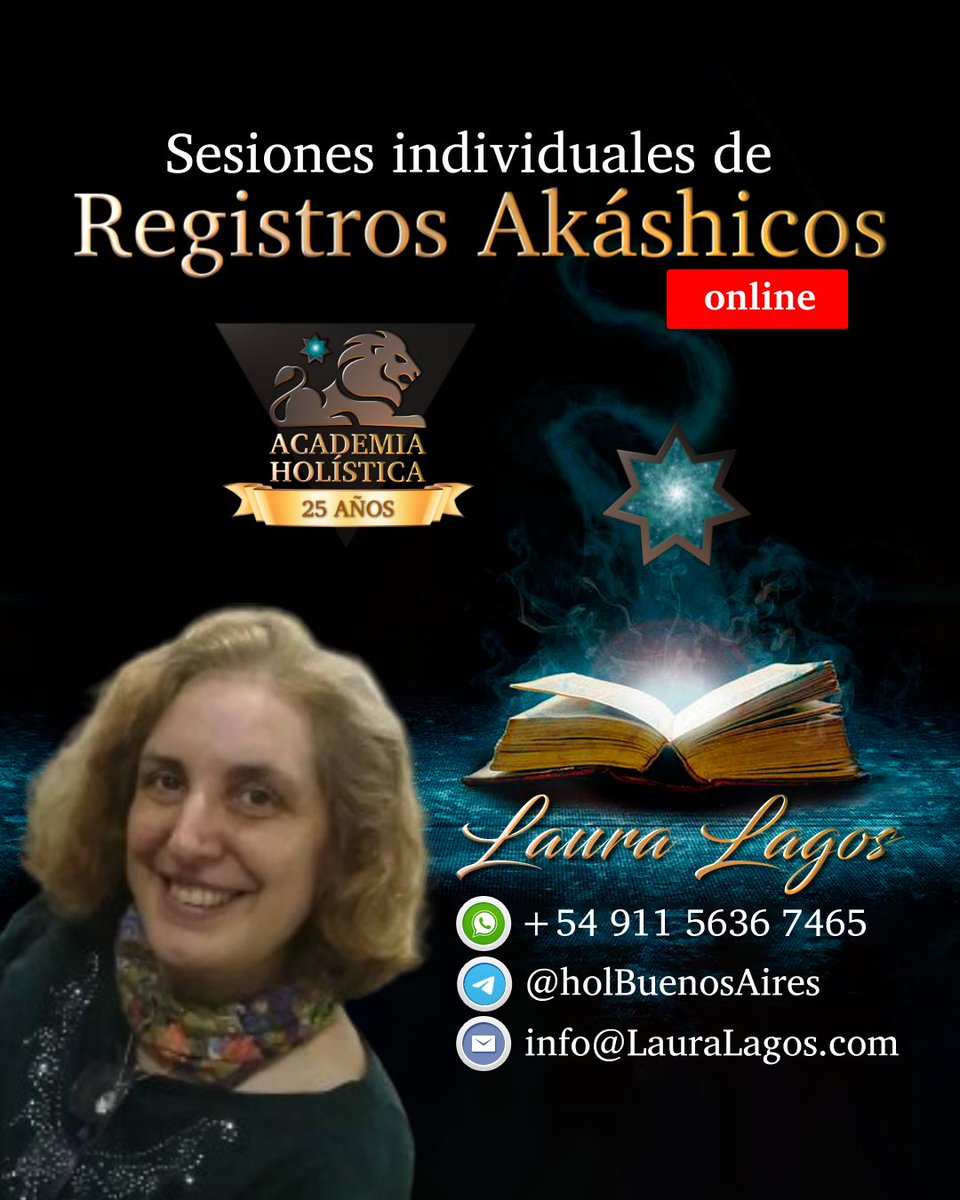lauplagos's tweet photo. Sesiones de Registros Akáshicos con Laura Lagos ❤️
💬 WhatsApp:   +54 9 11 5636 7465
💬 Telegram:   holBuenosAires
✉️ Email:   info@LauraLagos.com
👉 +Info:   https://t.co/x601t7dEFZ

#RegistrosAkashicos #LauraLagos #AcademiaHolistica https://t.co/rnlfeqAfxT