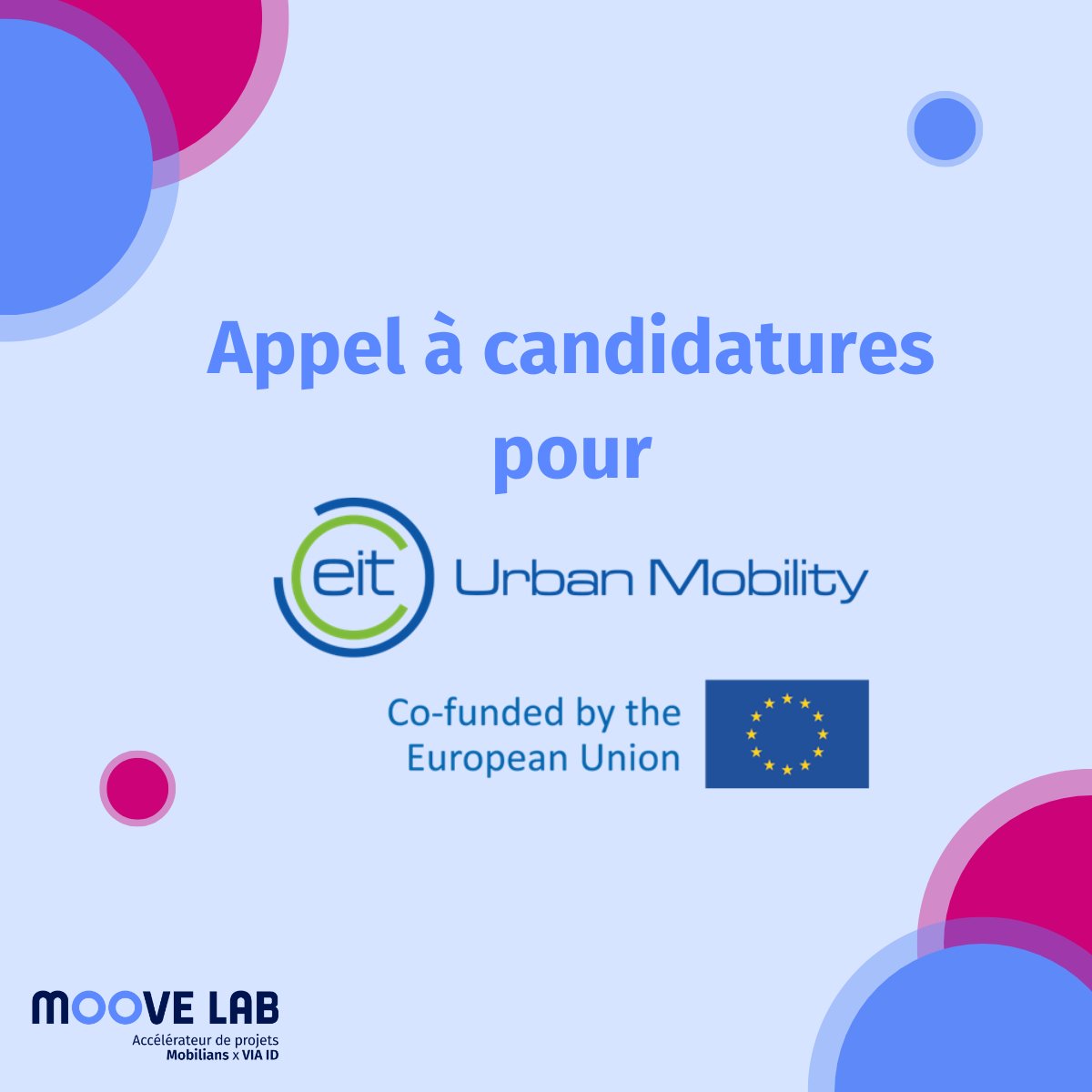 [La vie au Moove Lab]🚀Rejoignez l’aventure de l'@EITUrbanMob!🇪🇺

Le Moove Lab soutient l'@EITUrbanMob, dans le développement de l'écosystème des #startups de la #mobilité en France et en Europe.
L'@EITUrbanMob propose un soutien financier en fonds propre👉urlz.fr/qj0y