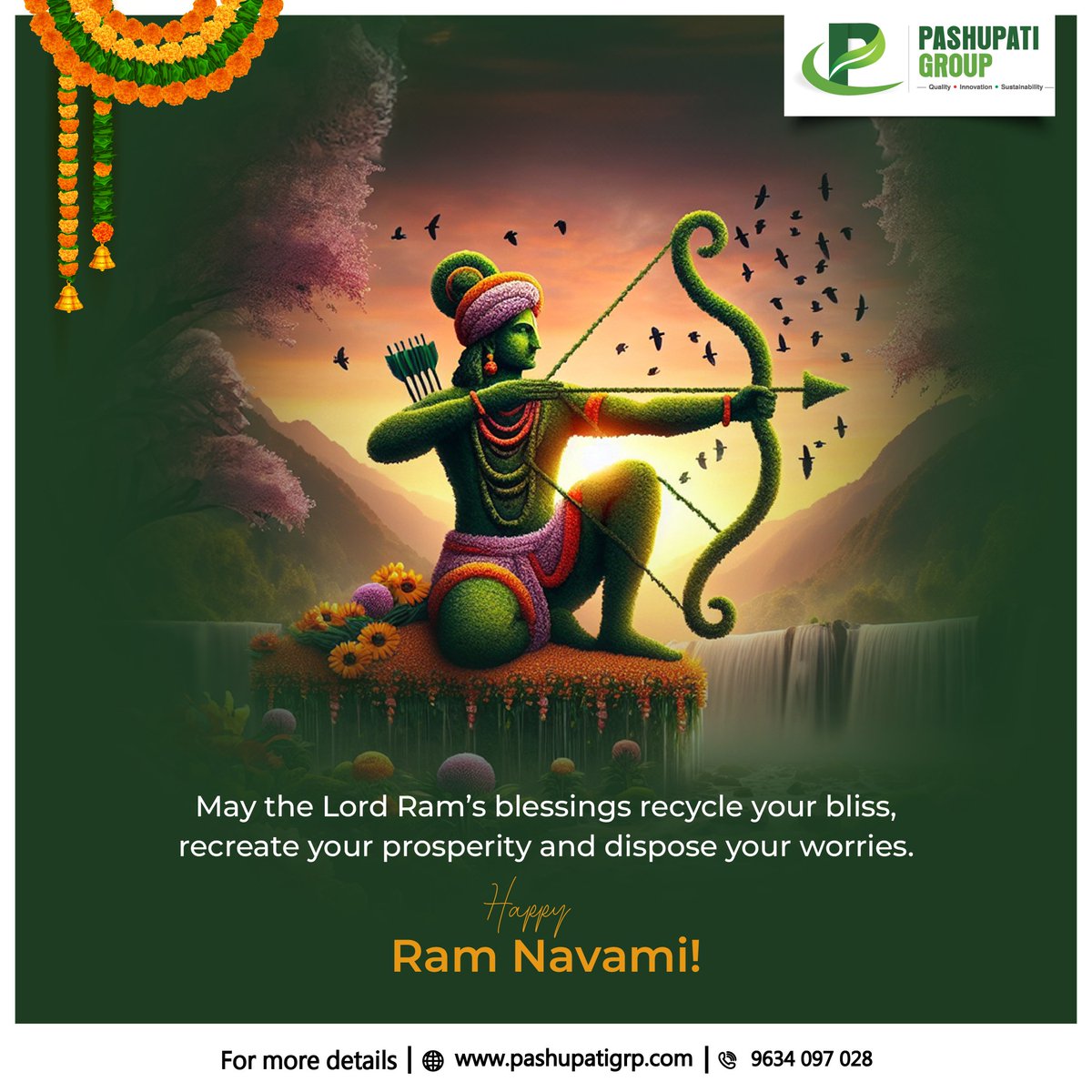 May Lord Ram's blessings shower you with joy and prosperity. As we celebrate, let's also honor the spirit of a greener tomorrow. Wishing you a blessed and joyous Ram Navami!

#ramnavami2024 #navratri #rammandirayodhya #pashupatigroup #sustainability #Plasticwasterecycling