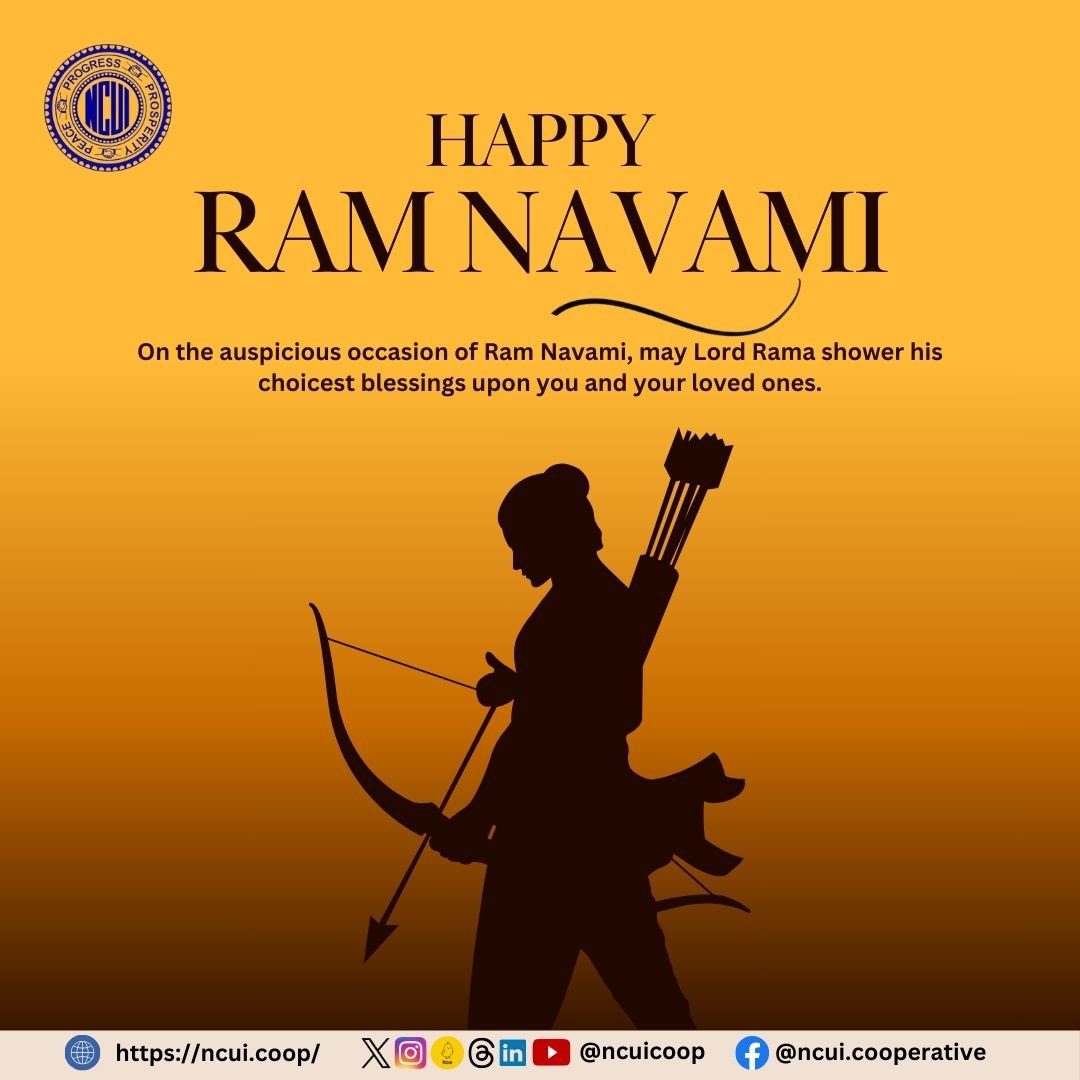 May the blessings of Lord Ram fill your life with happiness, peace, and prosperity. NCUI family wishes all a very Happy Ram Navami! #RamNavami2024 #RamNavamiWishes #Ramnavmi