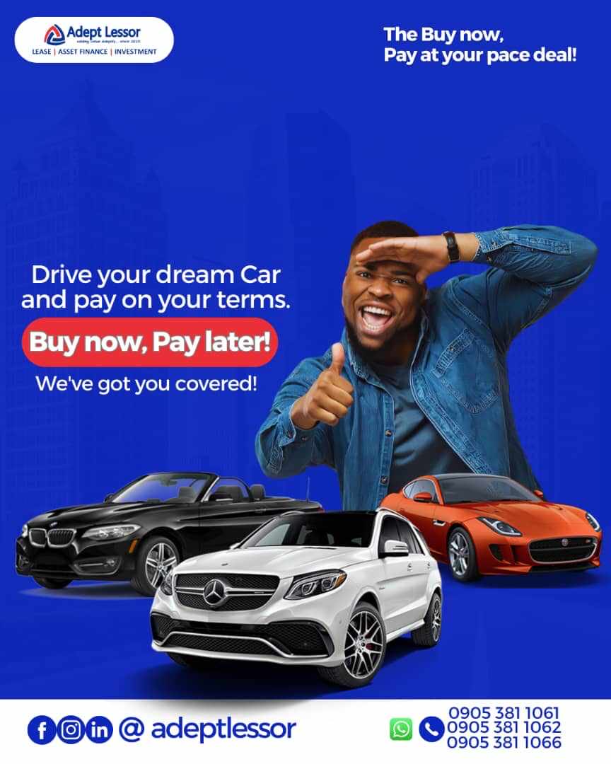 We’ve got you covered, let’s get you the car of your dream. 

#Carfinance #Adeptlessor #Buynowpaylater