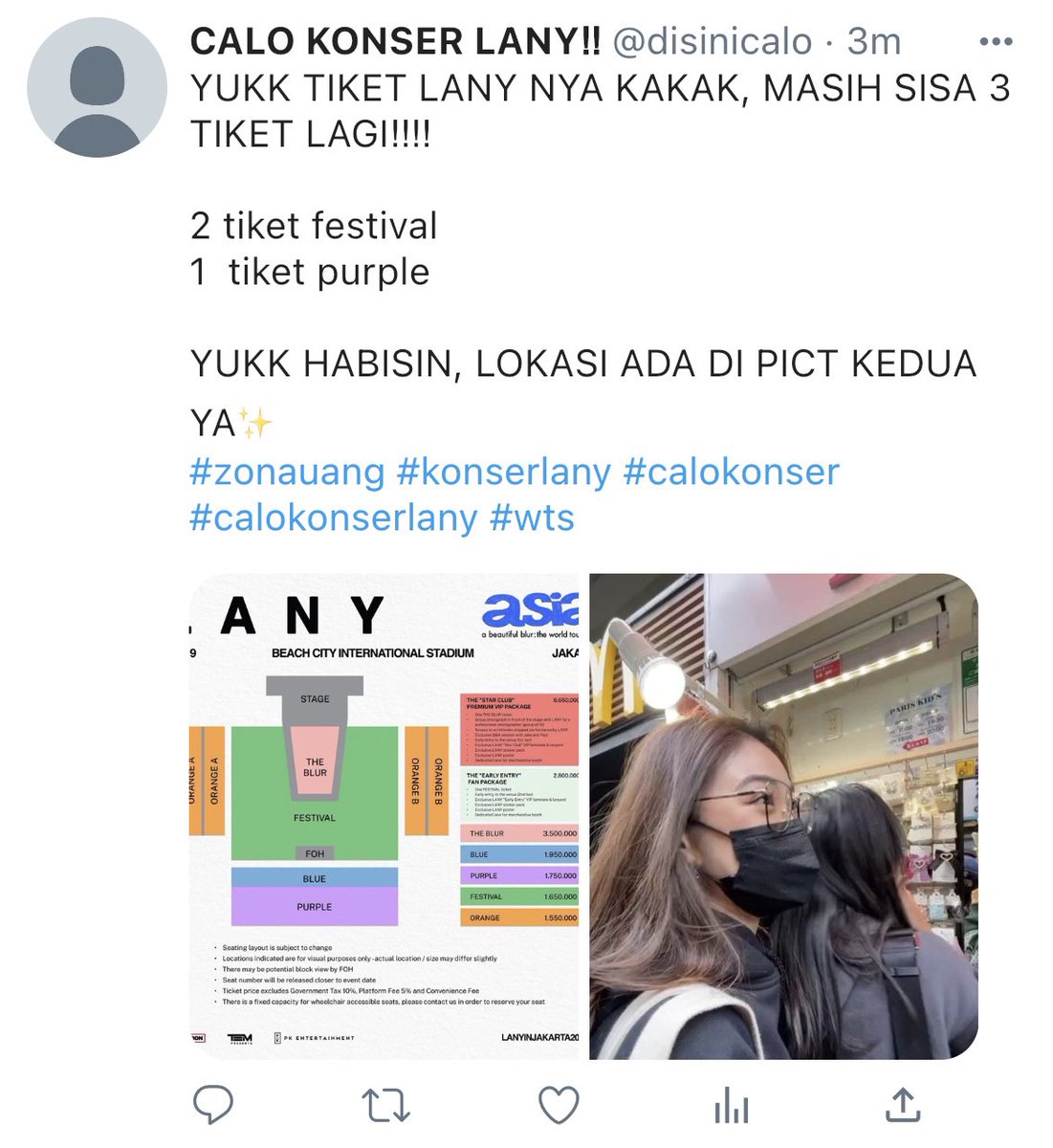 Calo tiket konser lany.

; Greshan au
©xxenaaz